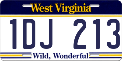 WV license plate 1DJ213