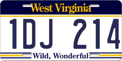 WV license plate 1DJ214