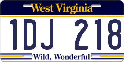 WV license plate 1DJ218
