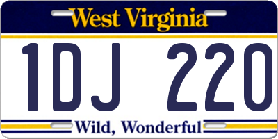 WV license plate 1DJ220