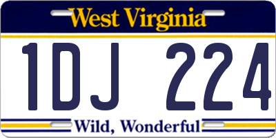 WV license plate 1DJ224