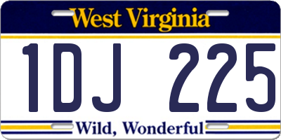 WV license plate 1DJ225