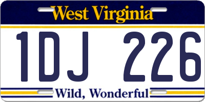 WV license plate 1DJ226
