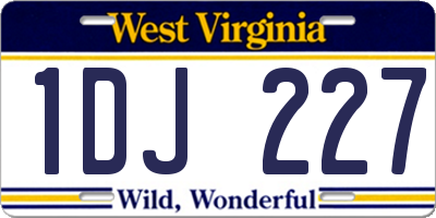 WV license plate 1DJ227