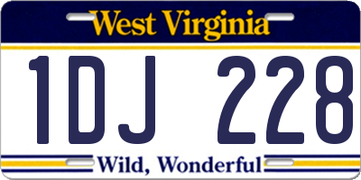 WV license plate 1DJ228