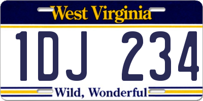 WV license plate 1DJ234