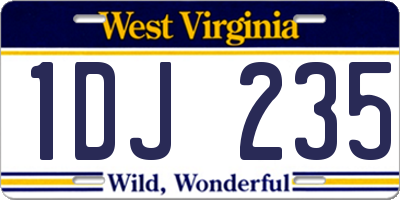 WV license plate 1DJ235