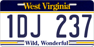 WV license plate 1DJ237