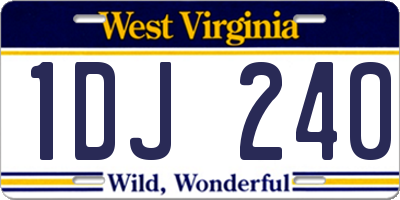 WV license plate 1DJ240
