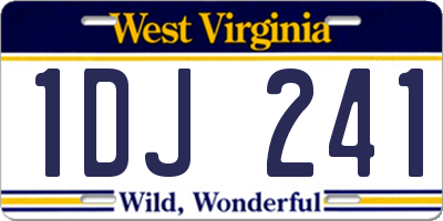 WV license plate 1DJ241