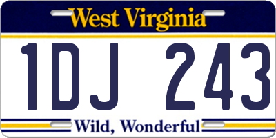 WV license plate 1DJ243