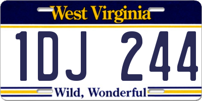 WV license plate 1DJ244