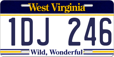 WV license plate 1DJ246