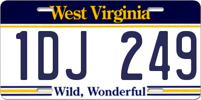 WV license plate 1DJ249