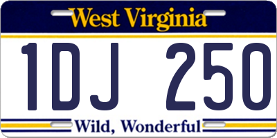 WV license plate 1DJ250