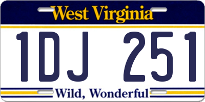 WV license plate 1DJ251