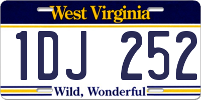 WV license plate 1DJ252