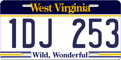 WV license plate 1DJ253