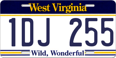 WV license plate 1DJ255