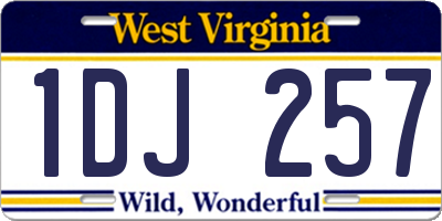 WV license plate 1DJ257