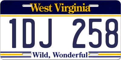 WV license plate 1DJ258