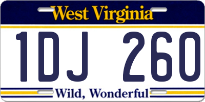 WV license plate 1DJ260