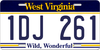 WV license plate 1DJ261