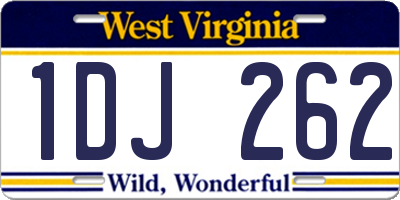 WV license plate 1DJ262