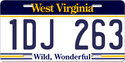 WV license plate 1DJ263