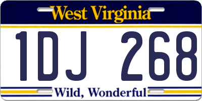 WV license plate 1DJ268