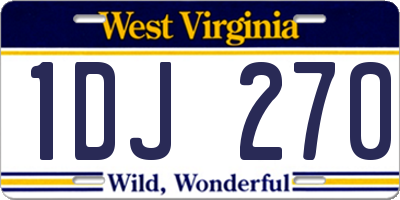 WV license plate 1DJ270