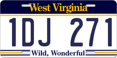 WV license plate 1DJ271