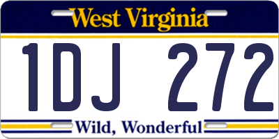 WV license plate 1DJ272