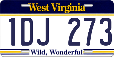 WV license plate 1DJ273