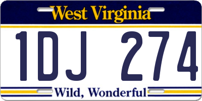 WV license plate 1DJ274
