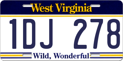 WV license plate 1DJ278