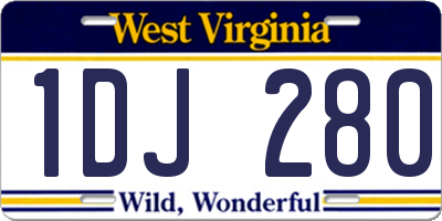 WV license plate 1DJ280