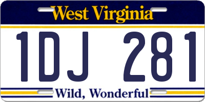 WV license plate 1DJ281