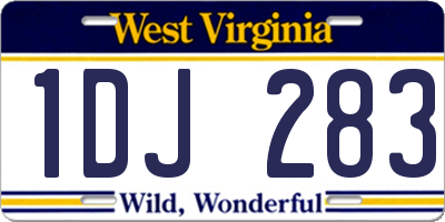 WV license plate 1DJ283