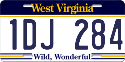 WV license plate 1DJ284