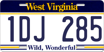 WV license plate 1DJ285
