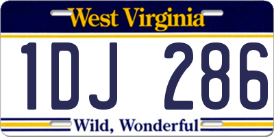 WV license plate 1DJ286