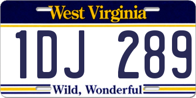 WV license plate 1DJ289