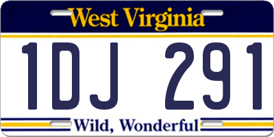 WV license plate 1DJ291