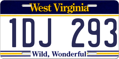 WV license plate 1DJ293