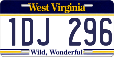 WV license plate 1DJ296