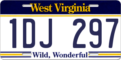 WV license plate 1DJ297