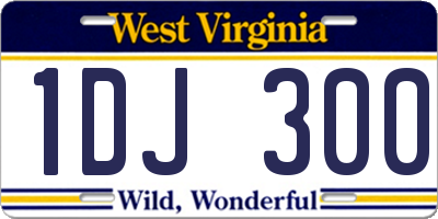 WV license plate 1DJ300