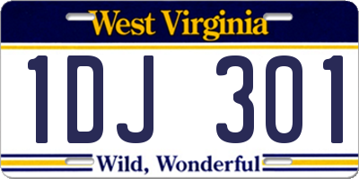 WV license plate 1DJ301