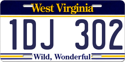 WV license plate 1DJ302